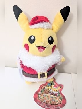 Pokemon Center Christmas Pikachu Santa with sack Plush 2014 Japan Rare